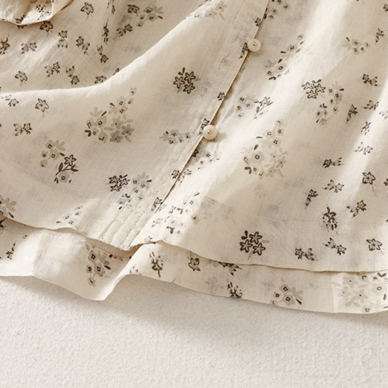 Buddha Stones Casual Floral Print Pattern Three Quarter Sleeve Women's Buttons Shirt - image 13