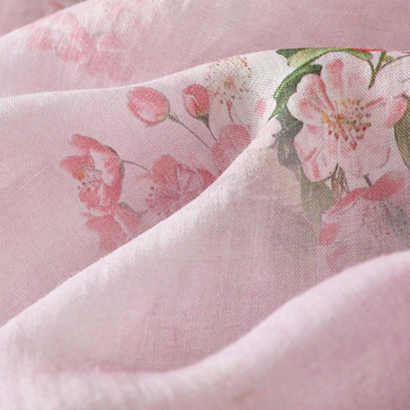 Buddha Stones Crew Neck Casual Frog-Button Floral Print Pattern Blouse Half Sleeve Women's Shirts - image 14