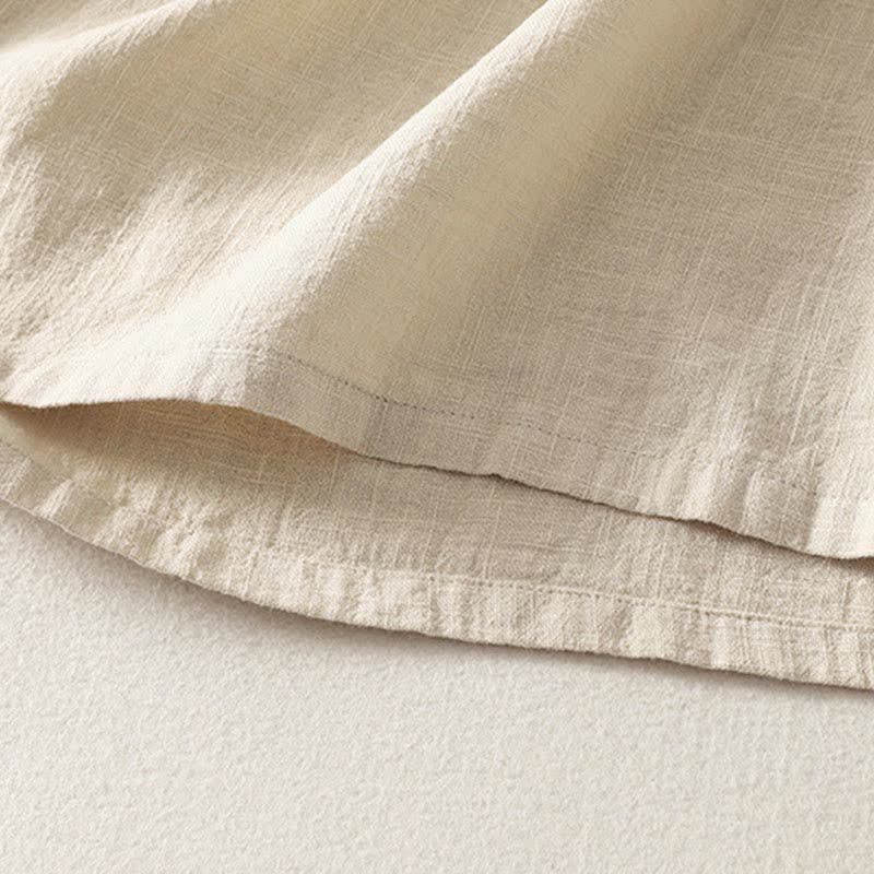 Buddha Stones Summer Stand Collar Buttons Cotton Women's Short Sleeve Shirt - image 12