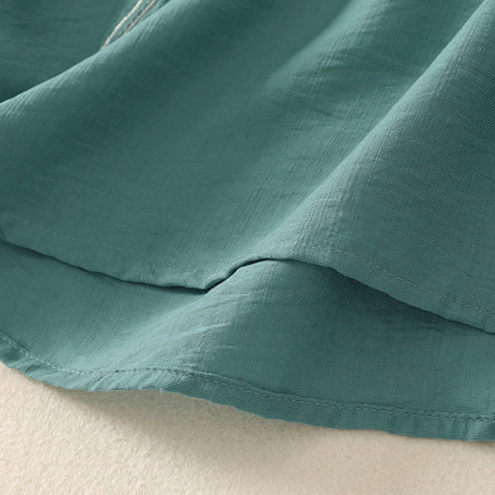 Buddha Stones Summer Mountain Embroidered Crew Neck Women's Short Sleeve Shirt - image 7