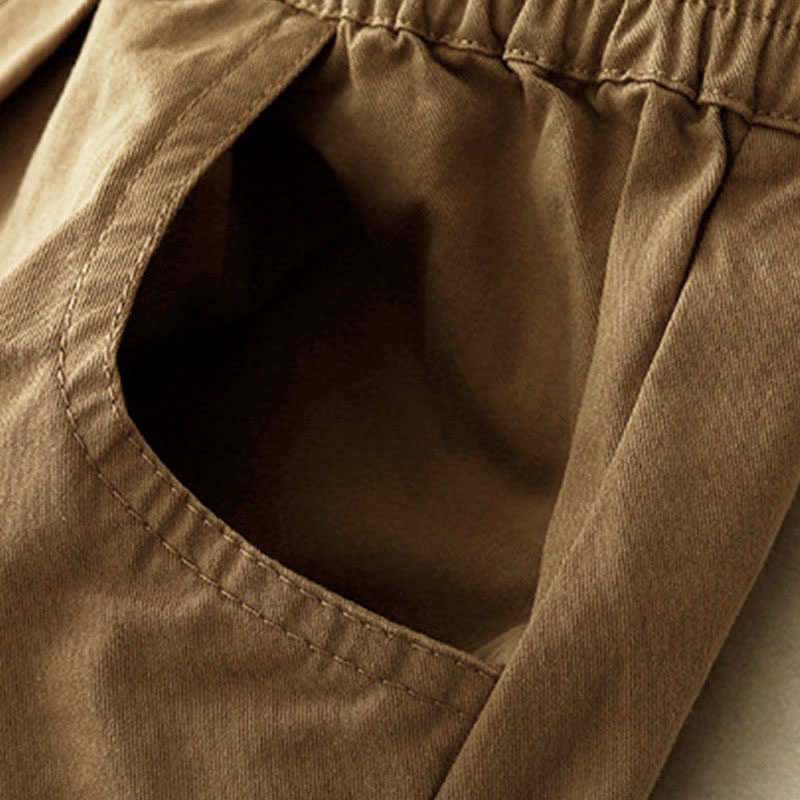 Buddha Stones Summer Cotton Elastic Waist Women's Half Pants With Pockets - image 4