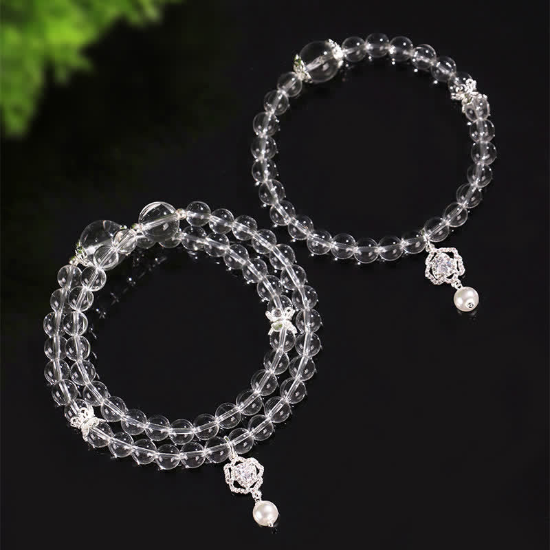 Buddha Stones Natural Clear Quartz Pearl Clarity Bracelet - image 11