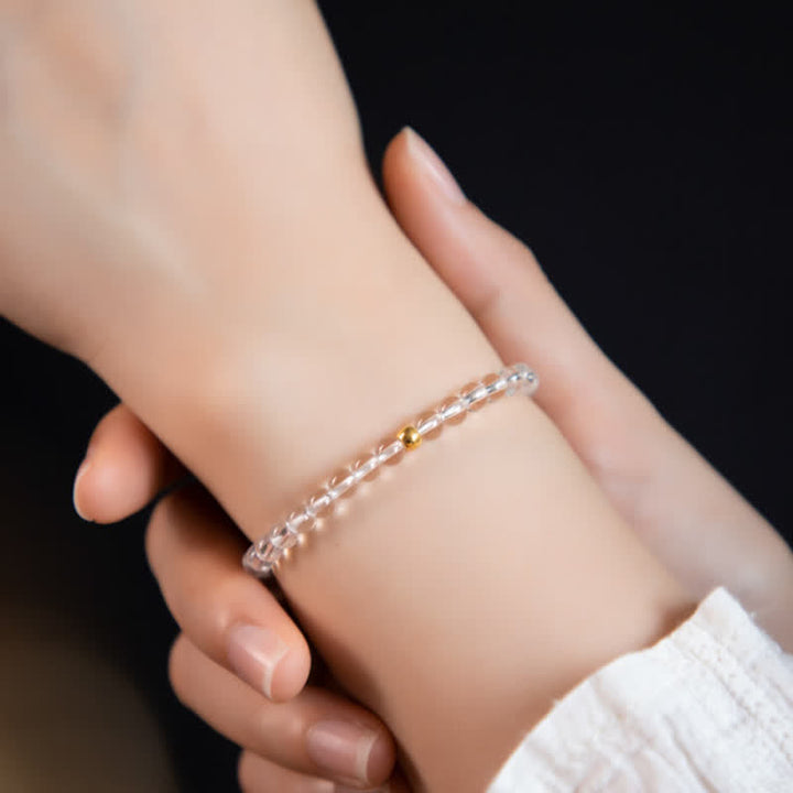 Buddha Stones Natural 4mm Clear Quartz Meditation Bracelet - image 3