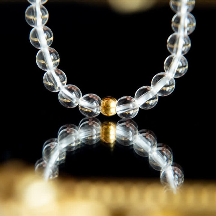 Buddha Stones Natural 4mm Clear Quartz Meditation Bracelet - image 11