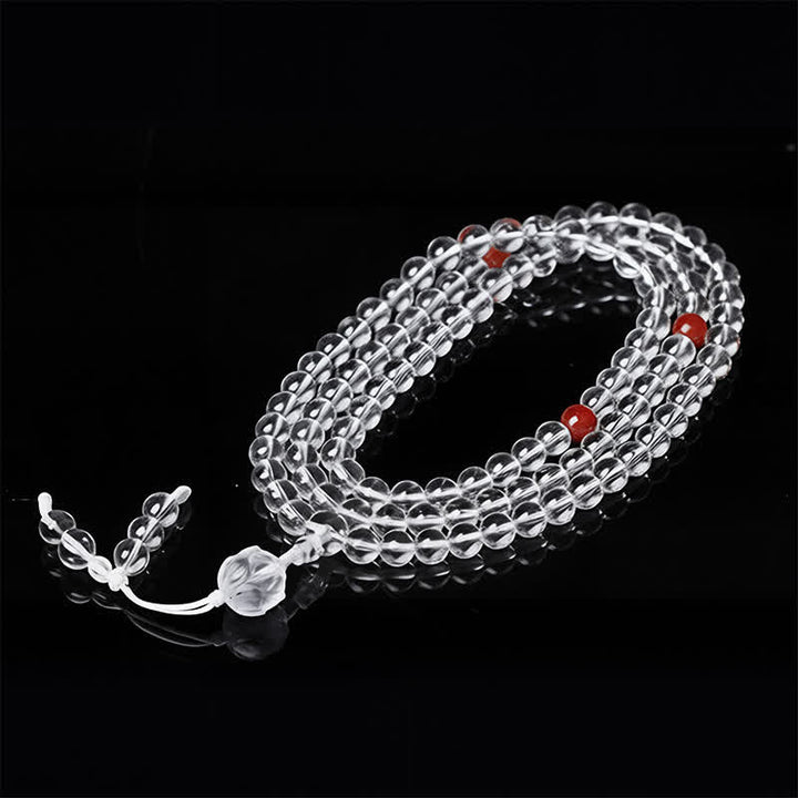 Buddha Stones Liuli Lotus 108 Round Beads Enlightenment Mala - image 1