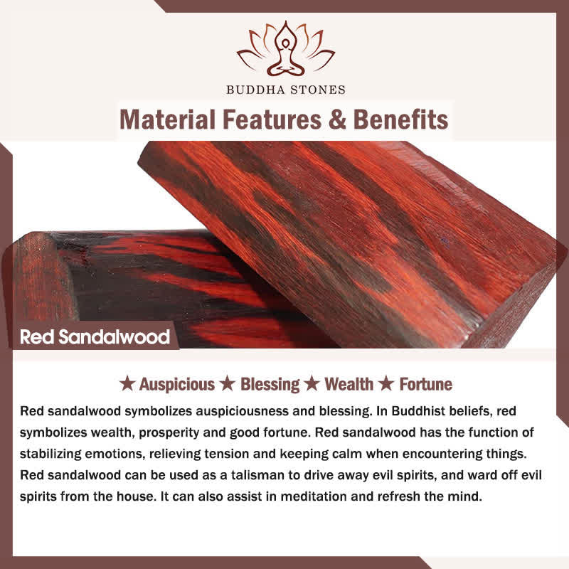 Buddha Stones Red Sandalwood Infinite Knot Eternity Rope Pendant Necklace - image 5