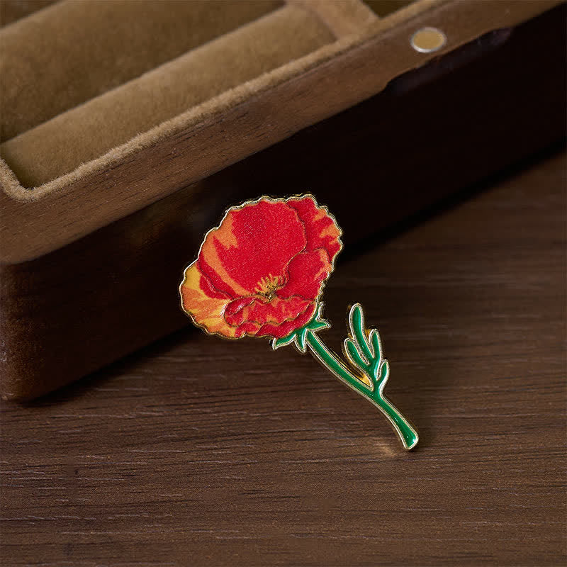 Buddha Stones Small Forget-Me-Not Corn Poppy Lily of the Valley Hydrangea Lupine Copper Brooch - image 7