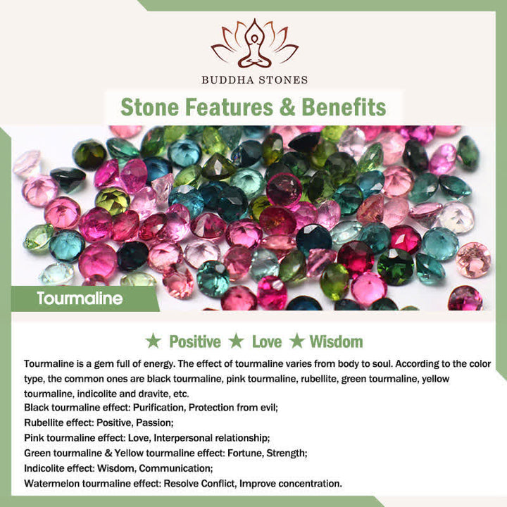 Buddha Stones 3pcs "Soothe Your Inner Self" Tourmaline Protection Bracelet Includes Gift Message Card - image 6