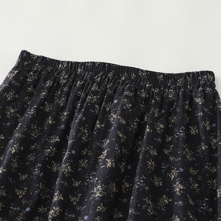 Buddha Stones Floral Elastic Waist Ruffle Hem Women's Skirt - image 5