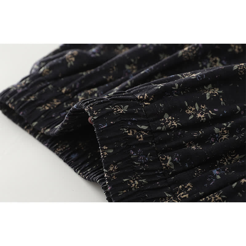 Buddha Stones Floral Elastic Waist Ruffle Hem Women's Skirt - image 6