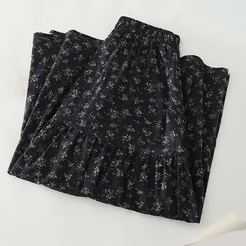 Buddha Stones Floral Elastic Waist Ruffle Hem Women's Skirt - image 4