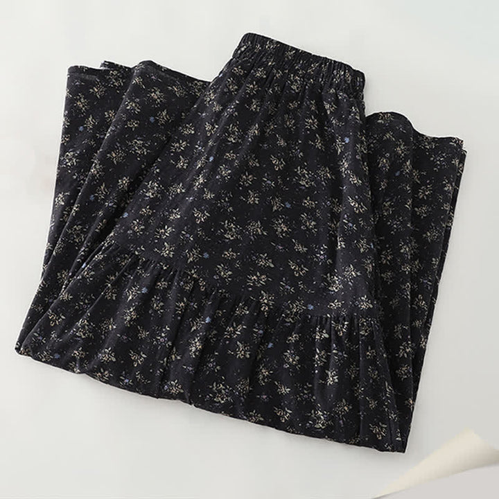 Buddha Stones Floral Elastic Waist Ruffle Hem Women's Skirt - image 4