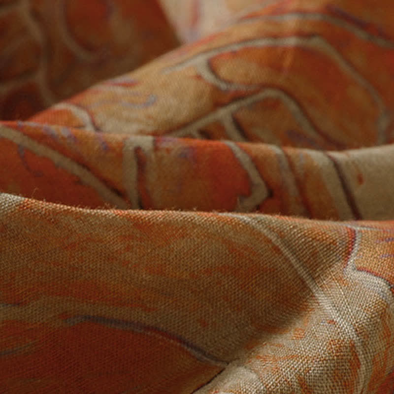 Buddha Stones Summer Floral Print Button Up Mandarin Collar Chiffon Women's Elbow-Length Sleeve Shirt - image 14