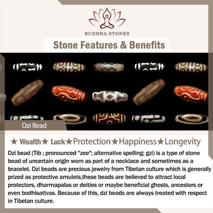 Buddha Stones Hand Carved Bone Bead Lord of the Corpse Forest Dzi Bead Protection Bracelet - image 5
