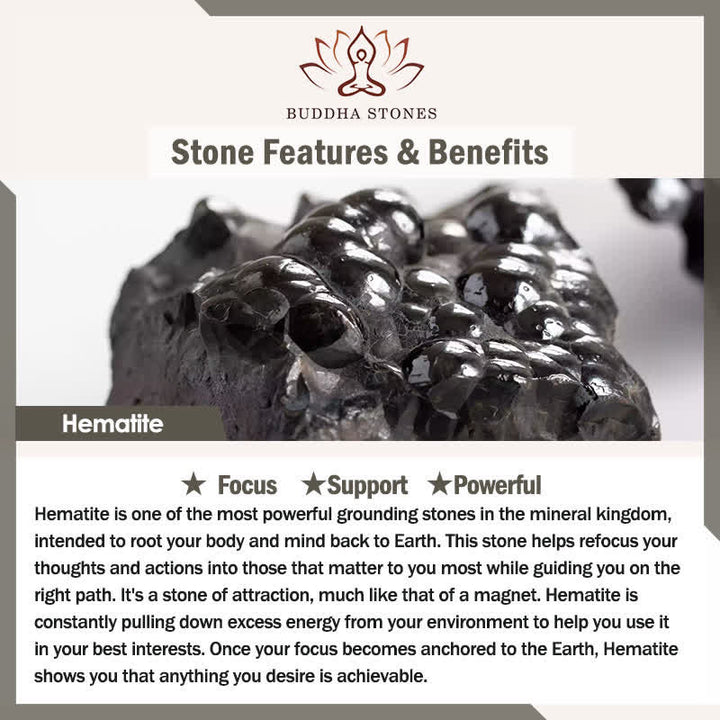 Buddha Stones 2-Piece Set Hematite Grounding Minimalist Round Bead Bracelet - image 5