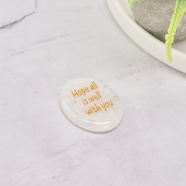 Buddha Stones Hope All Is Well With You Natural Clear Quartz White Crystal Palm Stone Energy Crystal Decor - image 3