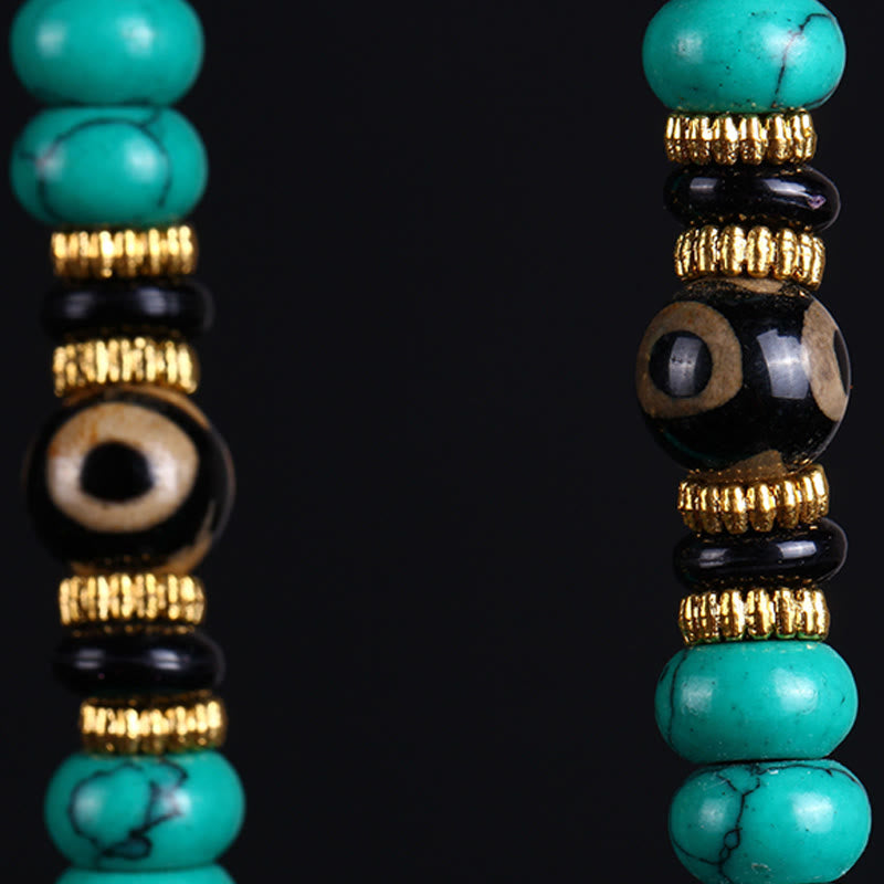 Buddha Stones Tibetan 108 Beads Turquoise Dzi Bead Wisdom Balance Mala - image 7