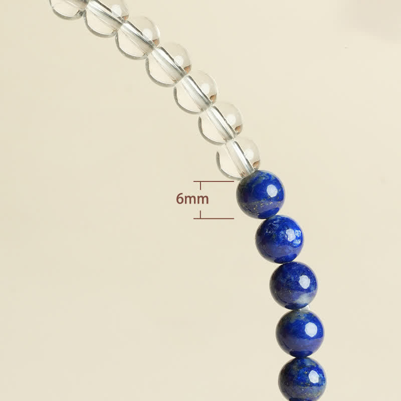 Buddha Stones Lapis Lazuli Clear Quartz Balance Beaded Bracelet - image 12