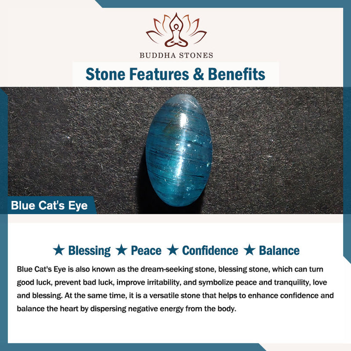 Buddha Stones Cat's Eye Dragon Peace Buckle Intuition Necklace - image 9