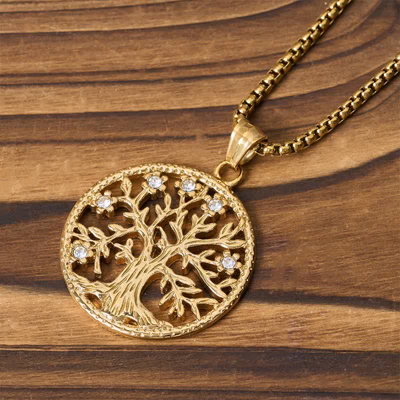 Buddha Stones The Tree Of Life Titanium Steel Creation Necklace Pendant - image 10