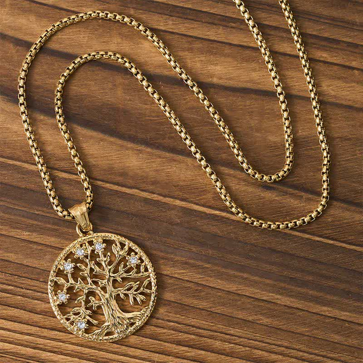 Buddha Stones The Tree Of Life Titanium Steel Creation Necklace Pendant - image 11