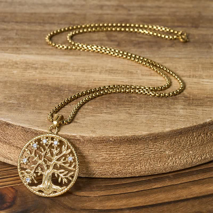 Buddha Stones The Tree Of Life Titanium Steel Creation Necklace Pendant - image 9