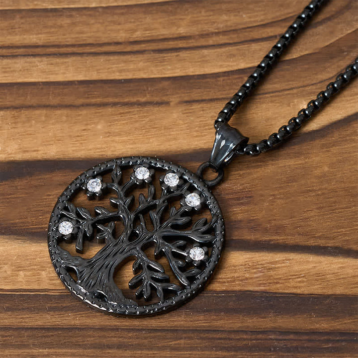 Buddha Stones The Tree Of Life Titanium Steel Creation Necklace Pendant - image 16