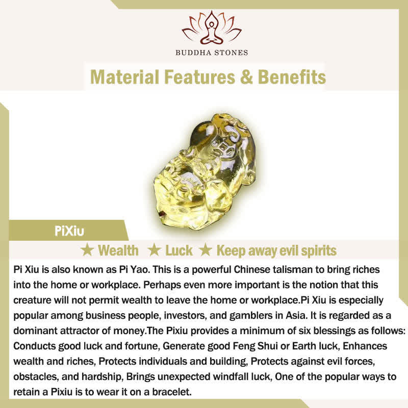 Buddha Stones Chinese Inspired Citrine Pi Xiu Luck And Abundance Gourd Pendant Bracelet - image 6