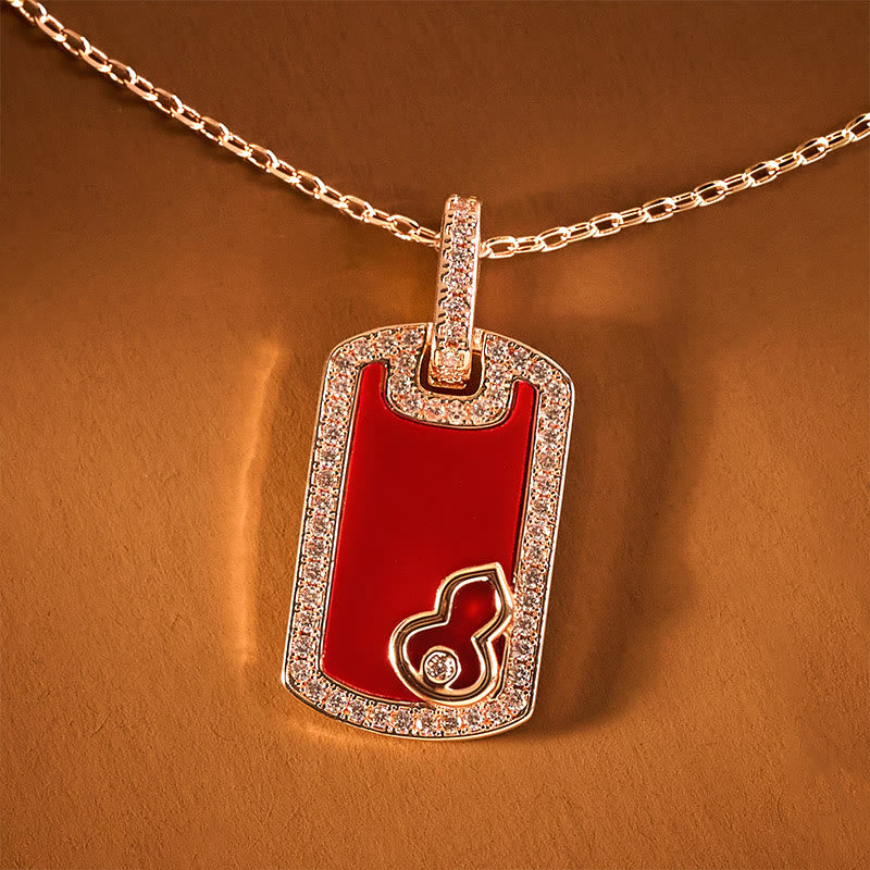 Buddha Stones Gourd Hollow Design Copper Protection Necklace Pendant - image 5