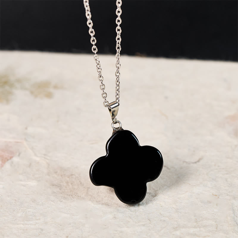 Buddha Stones Various Crystal Green Aventurine Black Obsidian Tiger Eye Plum Blossom Luck Necklace Pendant - image 8