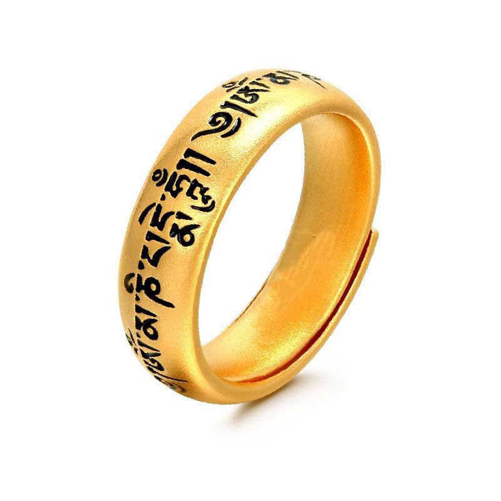 Buddha Stones Six True Words 'Om Mani Padme Hum' Adjustable Purity Ring - image 2