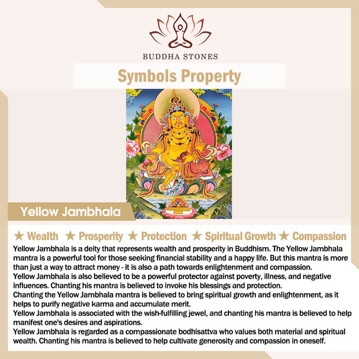 Buddha Stones Tibetan Copper Plated With Silver Yellow Jambhala Protection Ring - image 5