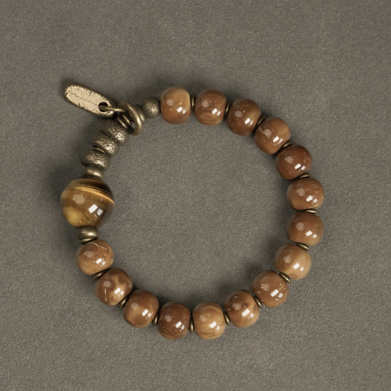 Buddha Stones Kuka Seed Tiger Eye Gold Sheen Obsidian Copper Wealth Luck Bracelet - image 2
