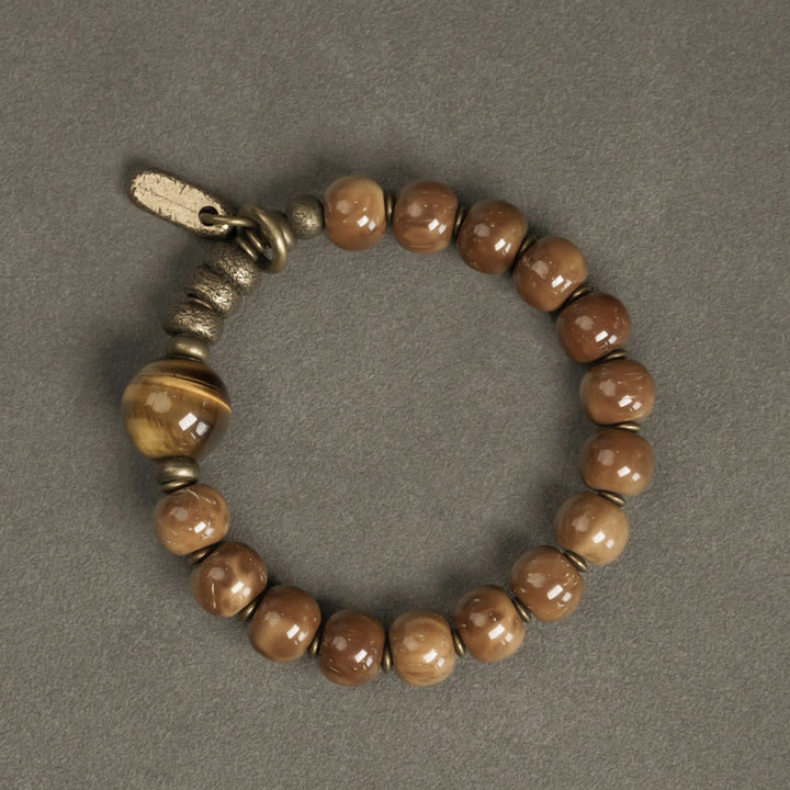 Buddha Stones Kuka Seed Tiger Eye Gold Sheen Obsidian Copper Wealth Luck Bracelet - image 2