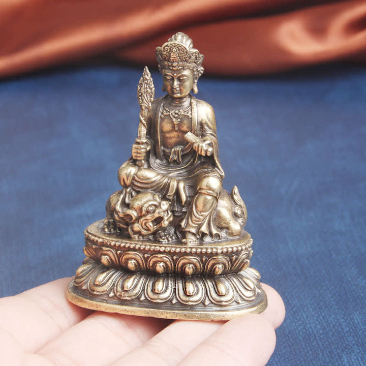 Buddha Stones Manjusri Bodhisattva Serenity Copper Statue Decoration - image 3