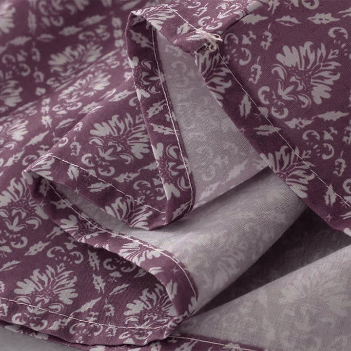 Buddha Stones Summer Drawstring Button-Up Floral Print Women's Short Sleeve Dress With Pockets - image 10