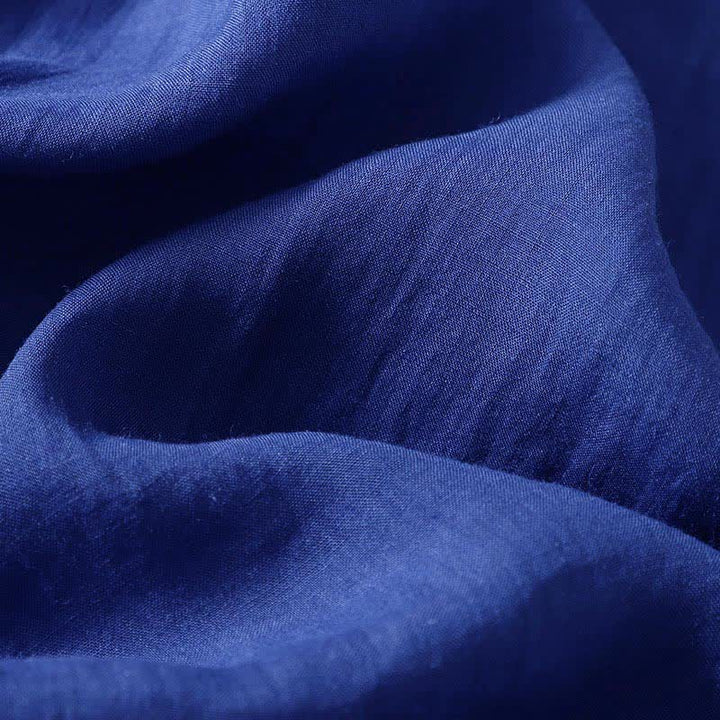 Buddha Stones Summer Minimalist Button-Up Solid Women's Short Sleeve Below Knee Dress With Pockets - image 8