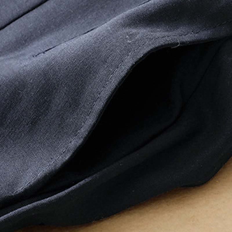 Buddha Stones Summer Minimalist Button-Up High Waist Solid Linen Women's Harem Pants With Pockets  - image 7