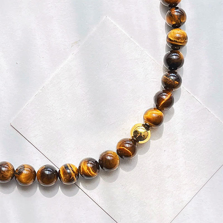 Buddha Stones Natural Tiger Eye Copper Bead Courage Necklace - image 8