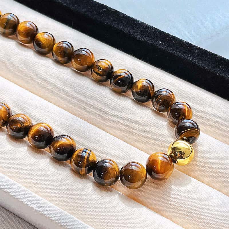 Buddha Stones Natural Tiger Eye Copper Bead Courage Necklace - image 9
