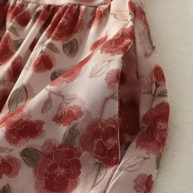 Buddha Stones Summer Floral Print Chiffon Women's Summer Sleeveless Dress With Pockets - image 5