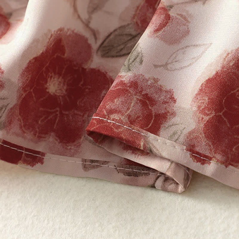 Buddha Stones Summer Floral Print Chiffon Women's Summer Sleeveless Dress With Pockets - image 8