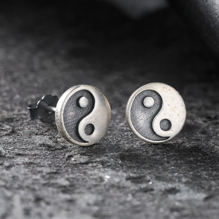 Buddha Stones 925 Sterling Silver Yin Yang Balance One Stud Earring - ONLY One Earring(925 Sterling Silver Posts) - image 0