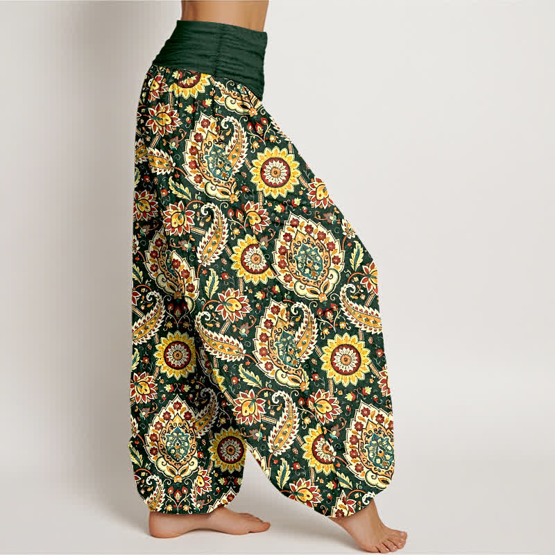 Buddha Stones Cotton Bohemian Mandala Paisley Pattern Women's Elastic Waist Harem Pants - image 4