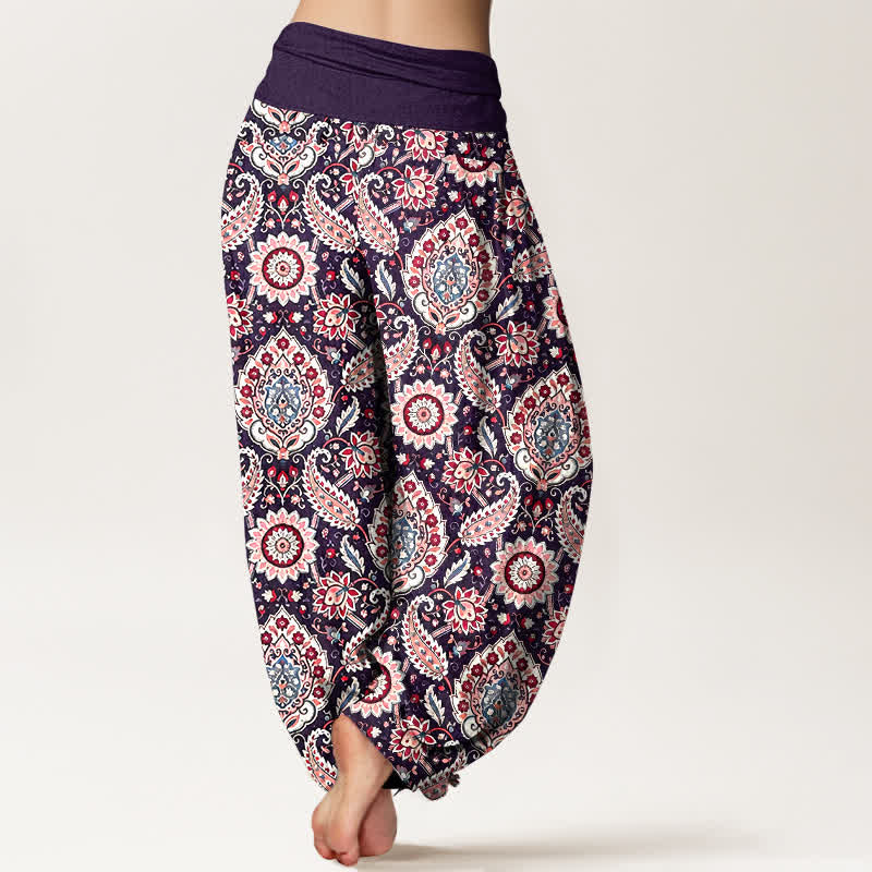 Buddha Stones Cotton Bohemian Mandala Paisley Pattern Women's Elastic Waist Harem Pants - image 8