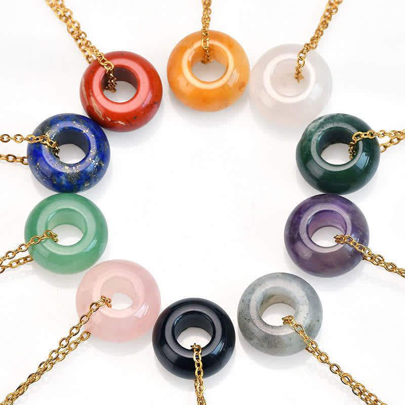Buddha Stones Natural Rose Quartz Green Aventurine Round Crystal Healing Necklace - image 0