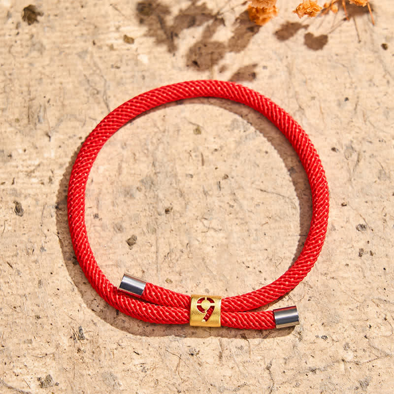 Buddha Stones Single-Digit Angel Numbers Adjustable String Protection Bracelet - Red Rope(Wrist Circumference: 15-23cm) - 9 - image 24