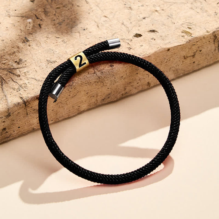 Buddha Stones Single-Digit Angel Numbers Adjustable String Protection Bracelet - Black Rope(Wrist Circumference: 15-23cm) - 2 - image 29