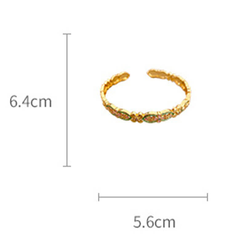 Buddha Stones Copper Enamel Floral Balance Cuff Bracelet - image 8