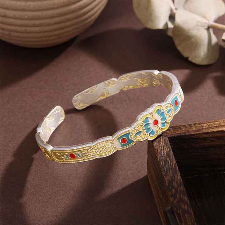 Buddha Stones Copper Enamel Butterfly Freedom Cuff Bracelet - Copper(Connection♥Grounding) - image 0